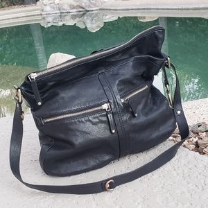 Banana Republic EUC black leather large bag shoulder/crossbody